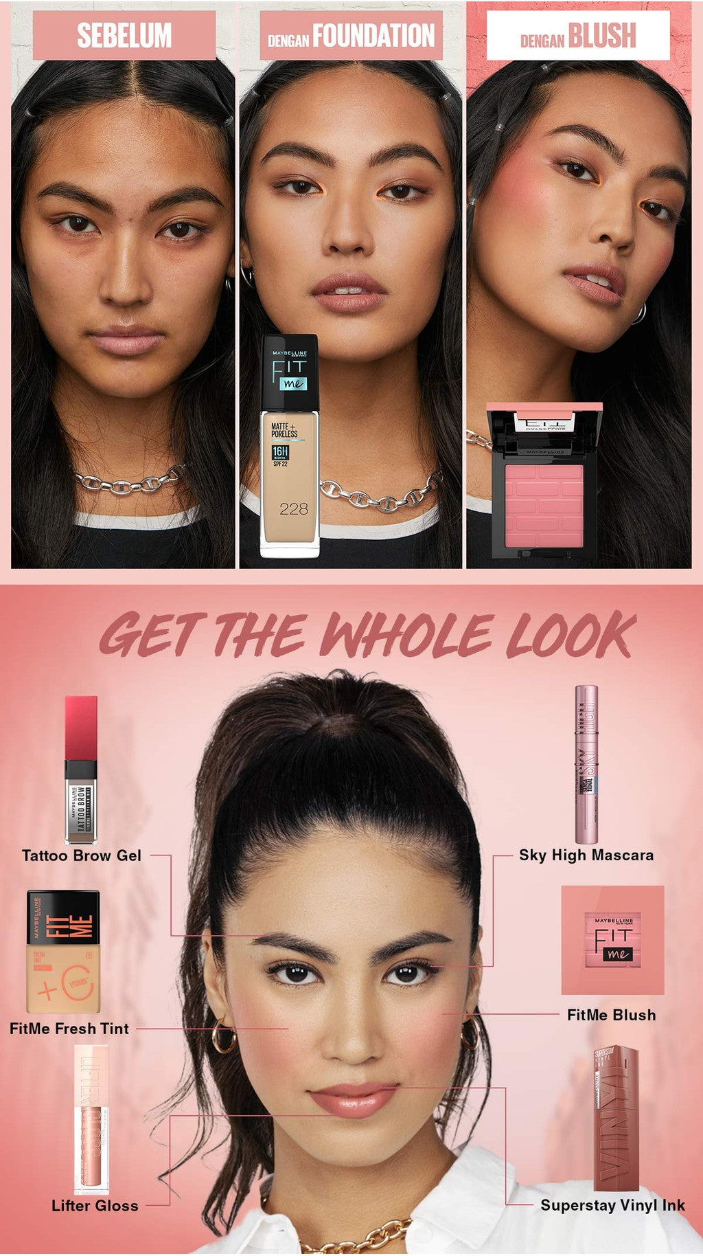 MAYBELLINE OFFICIAL Fit Me! Powder Blush Make Up - Blush On Pigmented Dengan Hasil Natural Yang Tahan Lama - Tersedia Dalam 4 Warna