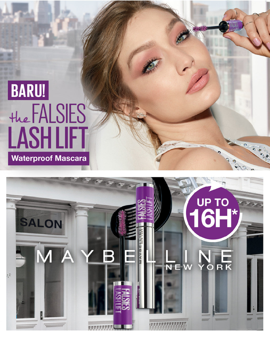 MAYBELLINE OFFICIAL The Falsies Lash Lift Mascara Make Up 8.6ml Waterproof Maskara Bulu Mata Panjang Tahan 16 Jam Volumizing Extending Smudgeproof