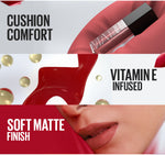 MAYBELLINE OFFICIAL Sensational Cushion Matte Liquid Lipstick Make Up - 48gr (Lipstick Cair Dengan Vitamin E Yang Melembabkan Bibir)