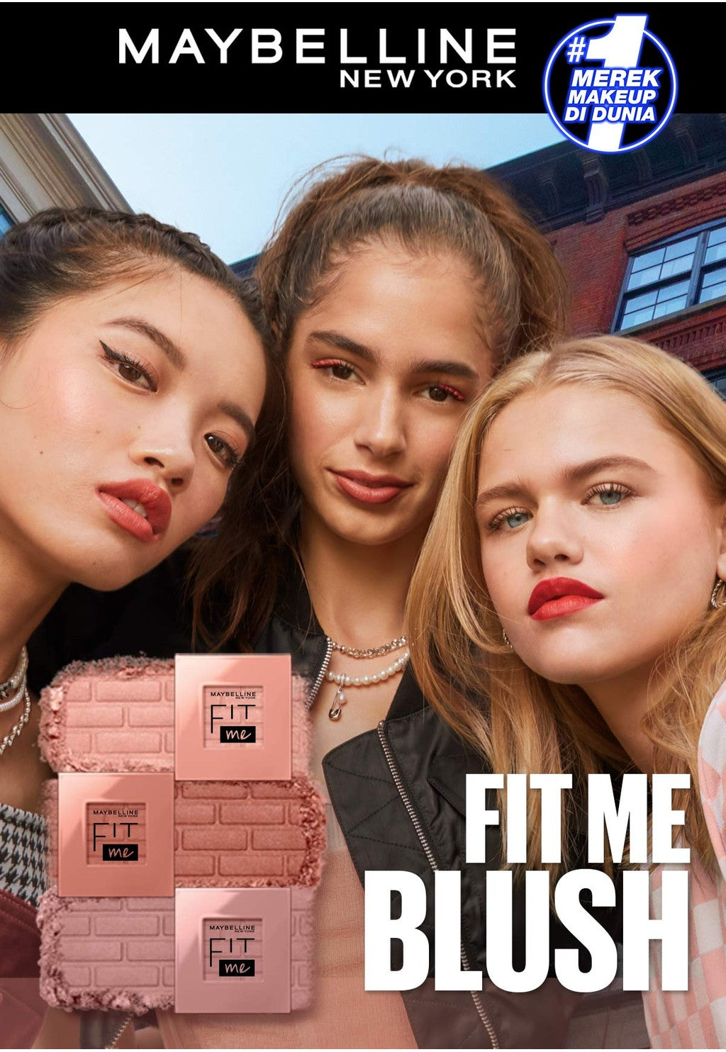 MAYBELLINE OFFICIAL Fit Me! Powder Blush Make Up - Blush On Pigmented Dengan Hasil Natural Yang Tahan Lama - Tersedia Dalam 4 Warna