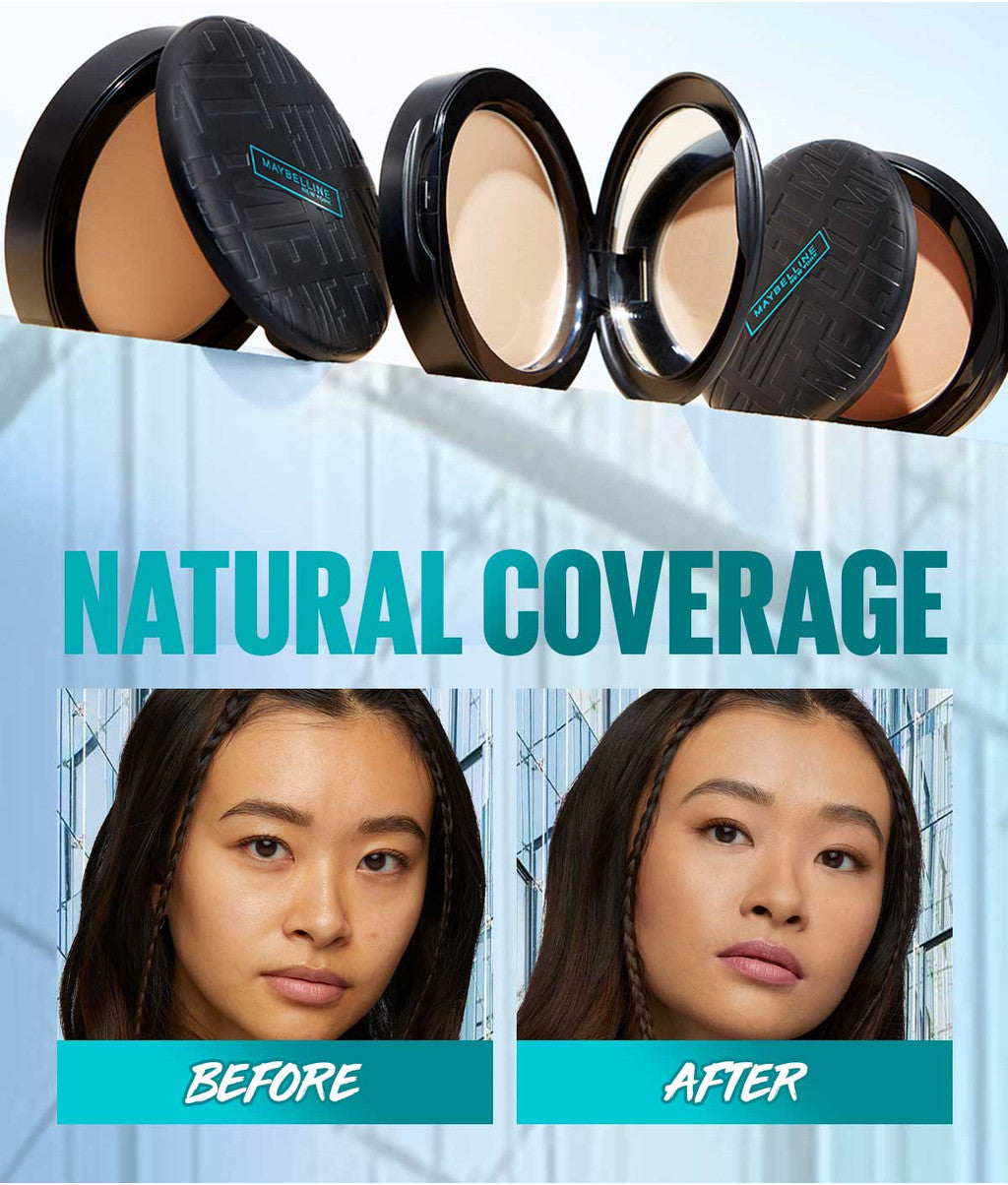 MAYBELLINE OFFICIAL Fit Me Matte + Poreless 16 Jam Oil Control Compact Powder SPF 32 PA+++ Make Up Bedak Padat bebas minyak tahan 16 Jam bedak tabur Makeup Cushion Foundation Bedak Padat Concealer BB Cream Foundation Waterproof Skin Tint Fondation