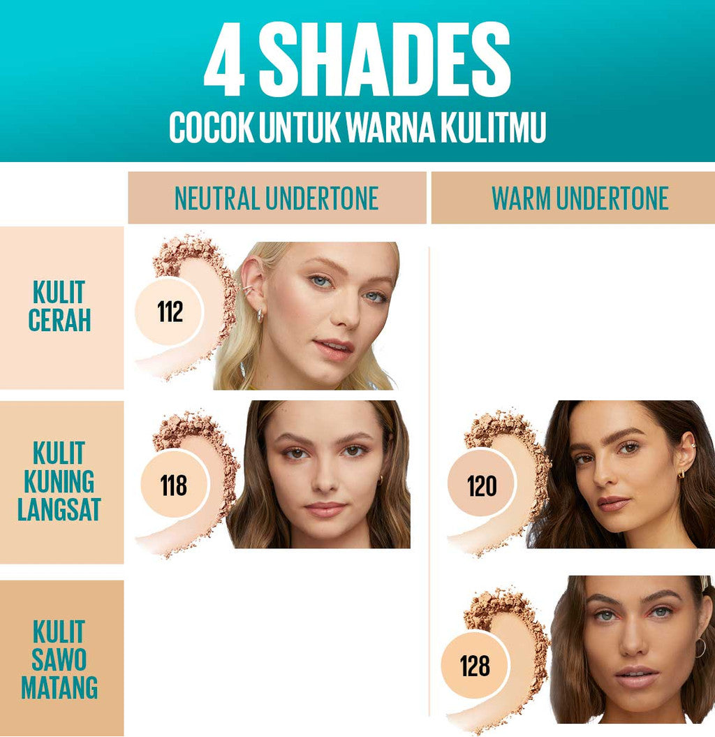 MAYBELLINE OFFICIAL Fit Me Matte + Poreless 16 Jam Oil Control Compact Powder SPF 32 PA+++ Make Up Bedak Padat bebas minyak tahan 16 Jam bedak tabur Makeup Cushion Foundation Bedak Padat Concealer BB Cream Foundation Waterproof Skin Tint Fondation