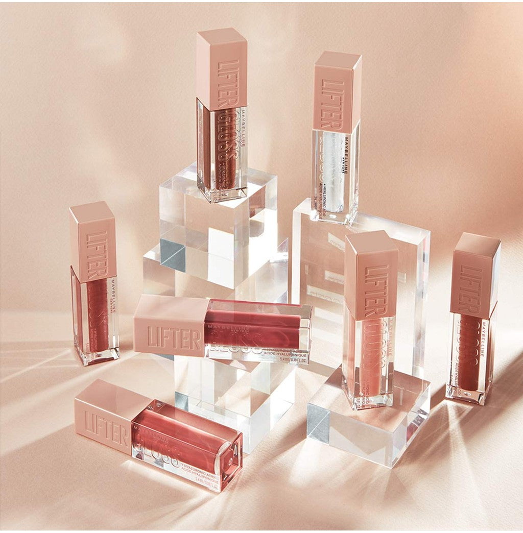 MAYBELLINE OFFICIAL Lifter Gloss Plump Make Up - 5.4ml Lip Gloss Hydrating Hyaluronic Acid