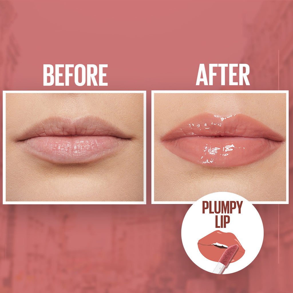 MAYBELLINE OFFICIAL Lifter Gloss Plump Make Up - 5.4ml Lip Gloss Hydrating Hyaluronic Acid