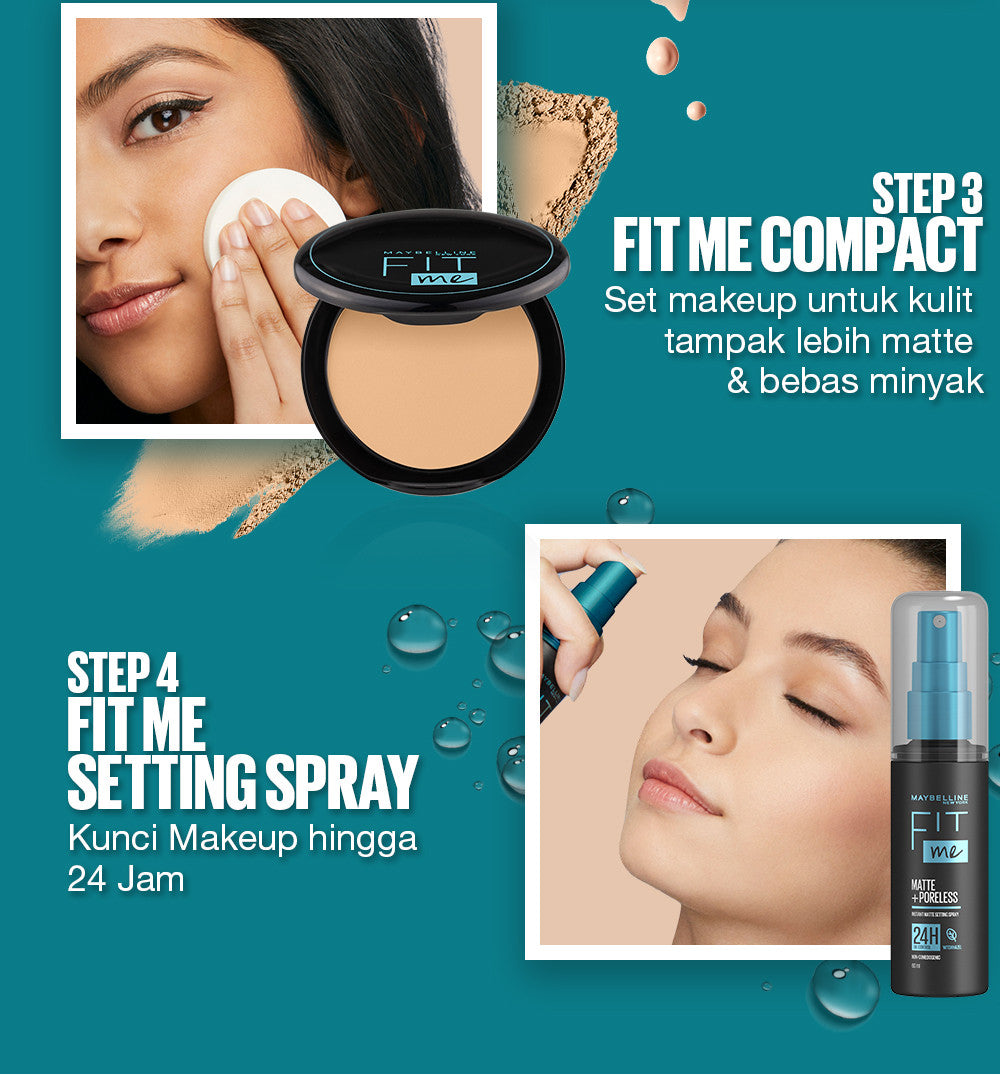 MAYBELLINE OFFICIAL Fit Me Matte + Poreless Liquid Foundation Make Up 30ml SPF 22 Makeup Ringan High Cover 16 Jam Oil Control Cushion Foundation Bedak Padat Cushion Foundation Bedak Padat Concealer BB Cream Foundation Waterproof Skin Tint Fondation