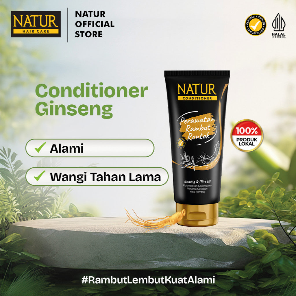 Natur Conditioner Ginseng 160 ml - Kondisioner Kekuatan Helai Rambut Rontok / Anti Hair Fall / Menguatkan Akar Rambut