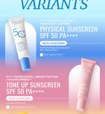 TWINPACK Wardah UV Shield Airy Smooth, Acne Calming, Aqua Fresh, Essential, Tone Up, Physical Sunscreen - Skincare