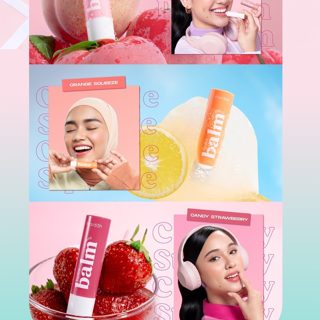 LIPCARE MELEMBABKAN BIBIR Wardah Hydrabalm Lip Care 4 g Pelembab Bibir dengan SPF 15 Petrolatum Murni 100 Lip Balm Makeup Lip Balm Bibir Liptint Anak Sekolah Lipstik Lipstick Lip Glossy