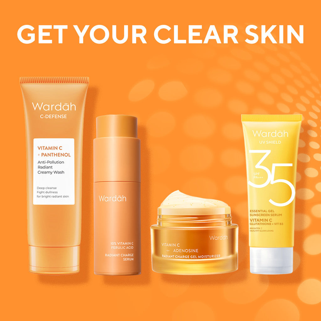 WARDAH 10% Vitamin C + Ferulic Acid Radiant Charge Serum 20 ml - Brightening Serum yang Menghilangkan dan Mencegah Noda Hitam Tak Terlihat untuk Kulit Cerah Lebih Lama - Skincare