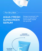 WARDAH UV Shield Aqua Fresh Sunscreen Serum SPF 50 PA++++ 30 ml - Melembabkan Kulit Kering, Memperbaiki Skin Barrier, Melindungi Kulit secara Maksimal - Ringan, Cepat Meresap, Tidak Lengket, No Whitecast, Non comedogenic, 0% Alkohol - Skincare
