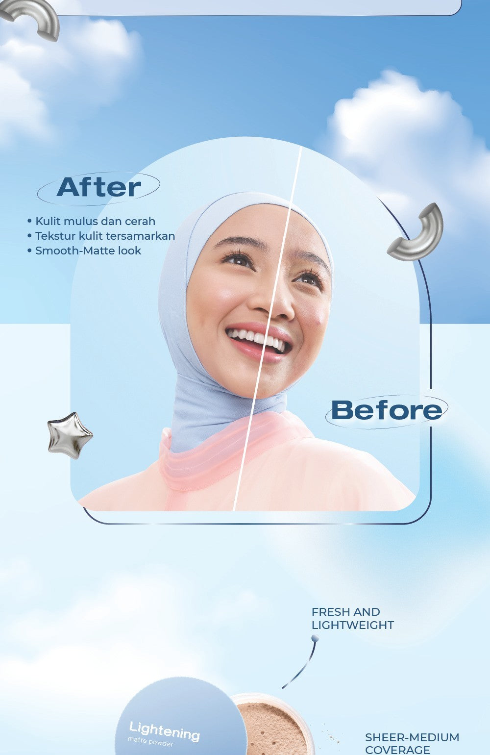 WARDAH Lightening Matte Powder 20 g Bedak Tabur dengan Smooth Matte Finish yang Diformulasikan dengan SPF 20 PA dan Serum Niacinamide Untuk Hasil Makeup Flawless dan Cerah Cocok Dipakai dengan Cushion Makeup