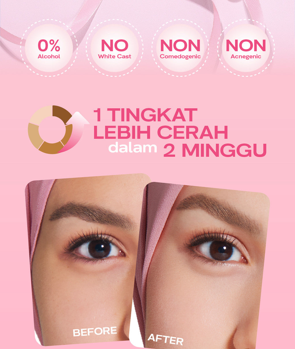 Wardah UV Shield Tinted Tone Up Sunscreen SPF 50 PA 30 ml Sunscreen Wajah Mencerahkan Wajah Samarkan Noda Hitam Tidak Lengket Cepat Meresap Makeup Primer-Skincare