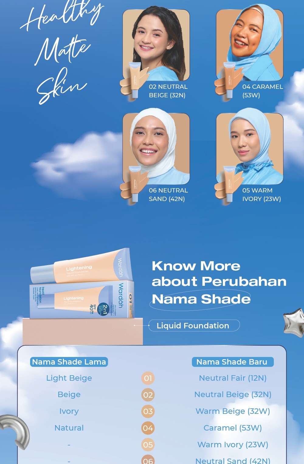 WARDAH Lightening Liquid Foundation 25ml - Base Makeup dengan Skin-Like to High Coverage yang Mengandung SPF 40 PA+++ dan Serum Niacinamide Untuk Hasil Makeup Flawless dan Cerah - Makeup - Foundation - Bedak - Cushion -  Foundation Anti Longsor