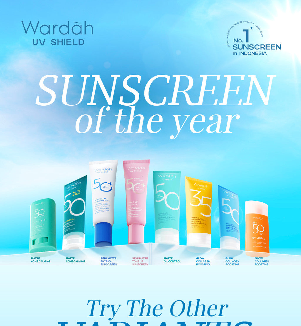 [TRIPLE PACK] Wardah UV Shield Sunscreen SPF 35 SPF 50 Airy Smooth Essential Gel Acne Calming Aqua Fresh Tone Up Physical - Skincare