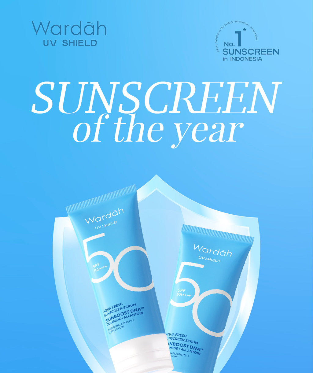 WARDAH UV Shield Aqua Fresh Sunscreen Serum SPF 50 PA++++ 30 ml - Melembabkan Kulit Kering, Memperbaiki Skin Barrier, Melindungi Kulit secara Maksimal - Ringan, Cepat Meresap, Tidak Lengket, No Whitecast, Non comedogenic, 0% Alkohol - Skincare