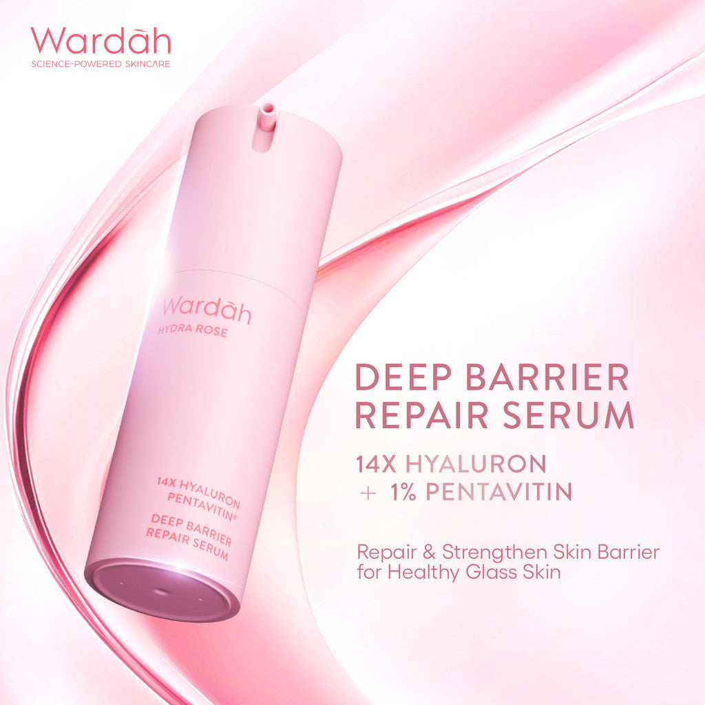 WARDAH Hydra Rose 14X Hyaluronic Pentavitin Deep Barrier Repair Serum 30 ml - Serum dengan Allantoin - Perawatan Wajah untuk Kulit - Resilient Skin - Skincare
