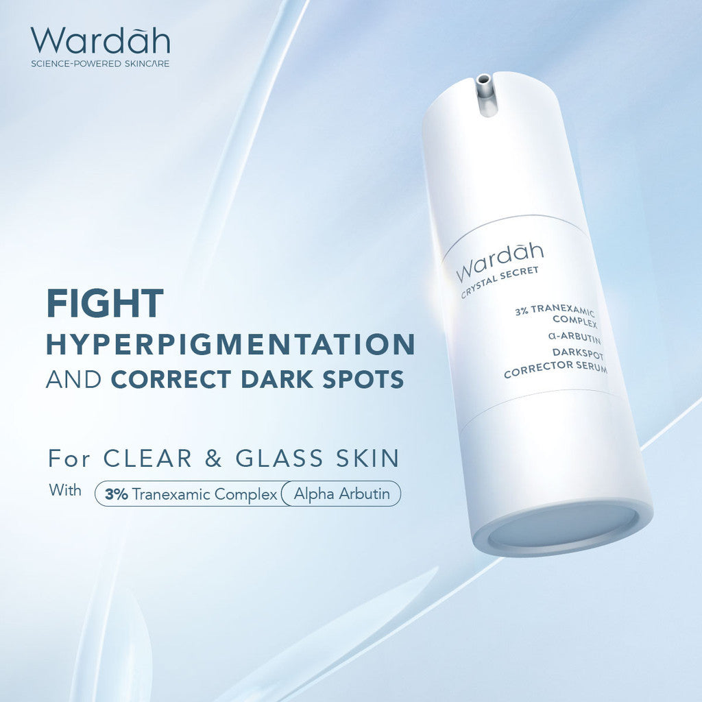 Wardah 3% Tranexamic Acid + Alpha Arbutin Crystal Secret Dark Spot Brightening Serum 20 ml - Serum Dengan Ekstrak Edelweiss Mencerahkan dan Menyamarkan Flek Hitam untuk Semua Jenis Kulit- Skincare