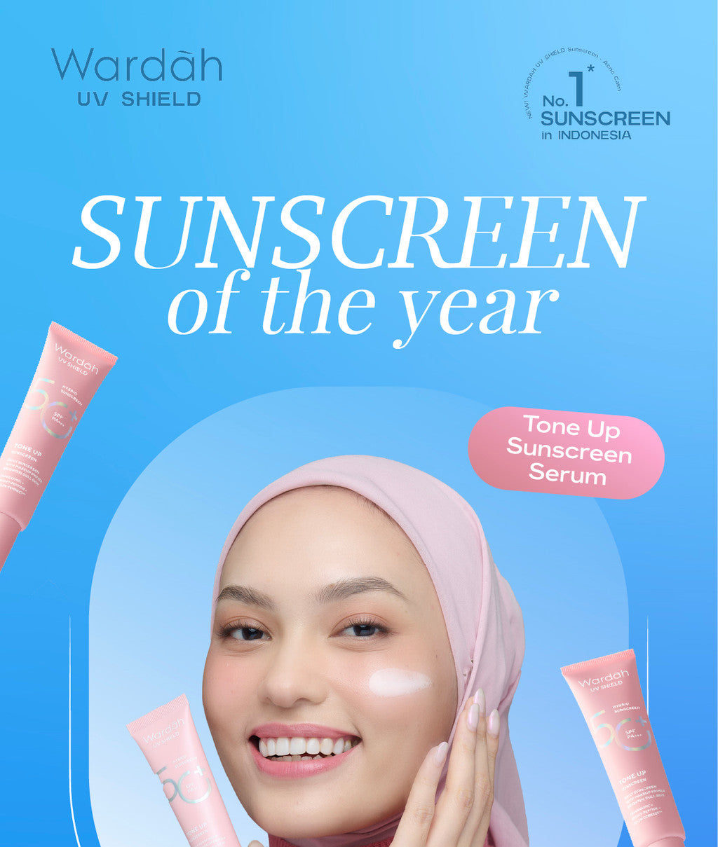 Wardah UV Shield Tinted Tone Up Sunscreen SPF 50 PA 30 ml Sunscreen Wajah Mencerahkan Wajah Samarkan Noda Hitam Tidak Lengket Cepat Meresap Makeup Primer-Skincare