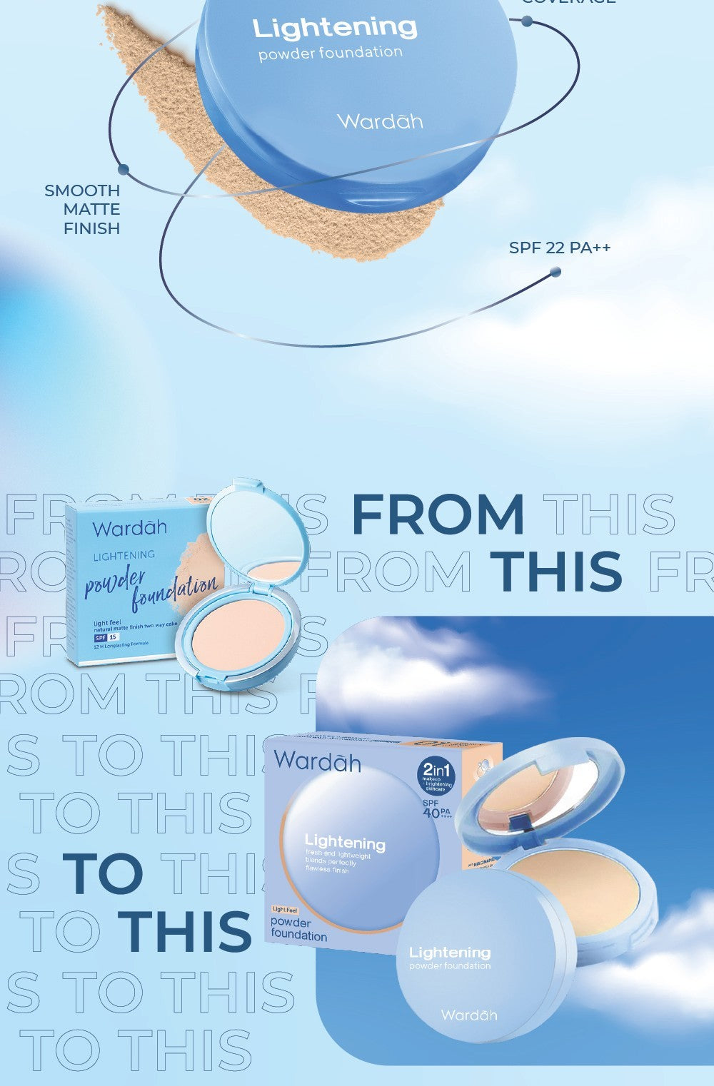 WARDAH Lightening Powder Foundation Extra Cover 10 g - All Skin - Two Way Cake - TWC Extra Cover - Bedak Padat Medium to High Coverage dengan SPF 22 PA dan Serum Niacinamide Untuk Hasil Makeup Flawless dan Cerah - Makeup - Cocok Dipakai dengan Cushion