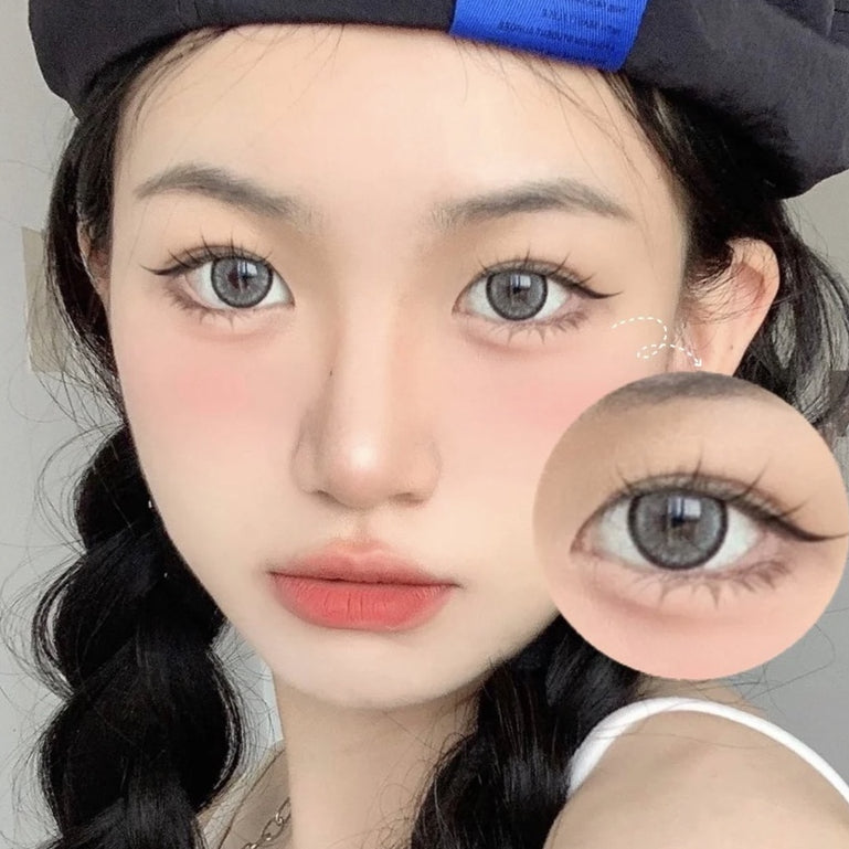 Eyeshare Softlens14.5mm Big Eyes Soft Colored Contact lenses Gray Soflen Mata Yearly Use