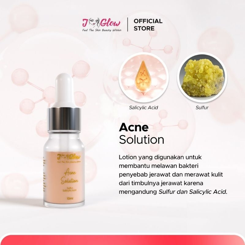 JGLOW Acne Sulfur 10ml – Keringkan Jerawat Aktif & Redakan Meradang | Skincare Anti-Jerawat BPOM