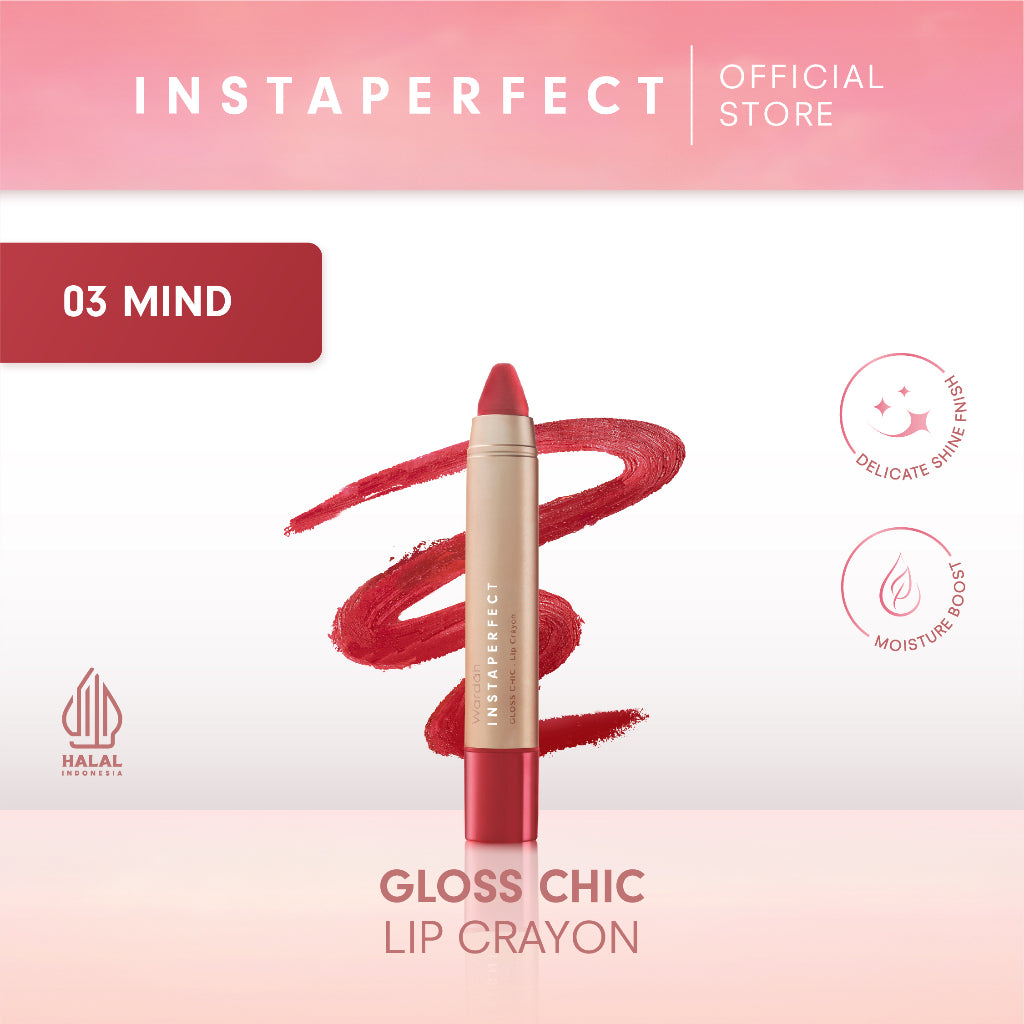 Instaperfect GLOSS CHIC Lip Crayon 2.7 g - Lipstick Gloss (Natural Glossy & Menjaga Kelembaban Bibir)