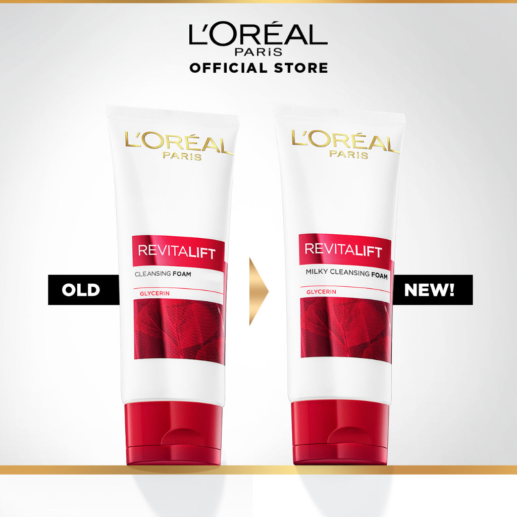 L'Oreal Paris Revitalift Cleansing Foam Gel Skin Care - 100ml (Mencerahkan dan Mengencangkan Kulit)  Kulit kusam, Garis halus, Kerutan wajah, skin barrier   Anti aging skincare