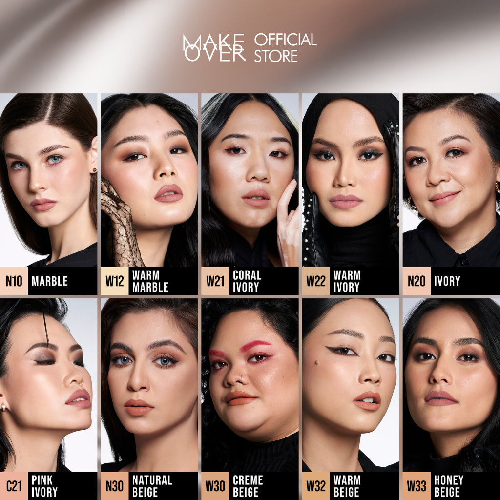 [SPECIAL 11.11] MAKE OVER Powerstay 24H Weightless Liquid Foundation - High Coverage Wajah Flawless Ringan Poreless Oil Control Make Up Tahan Lama 24 Jam BEST SELLER Somethin Time Less w Maybe Euphoria