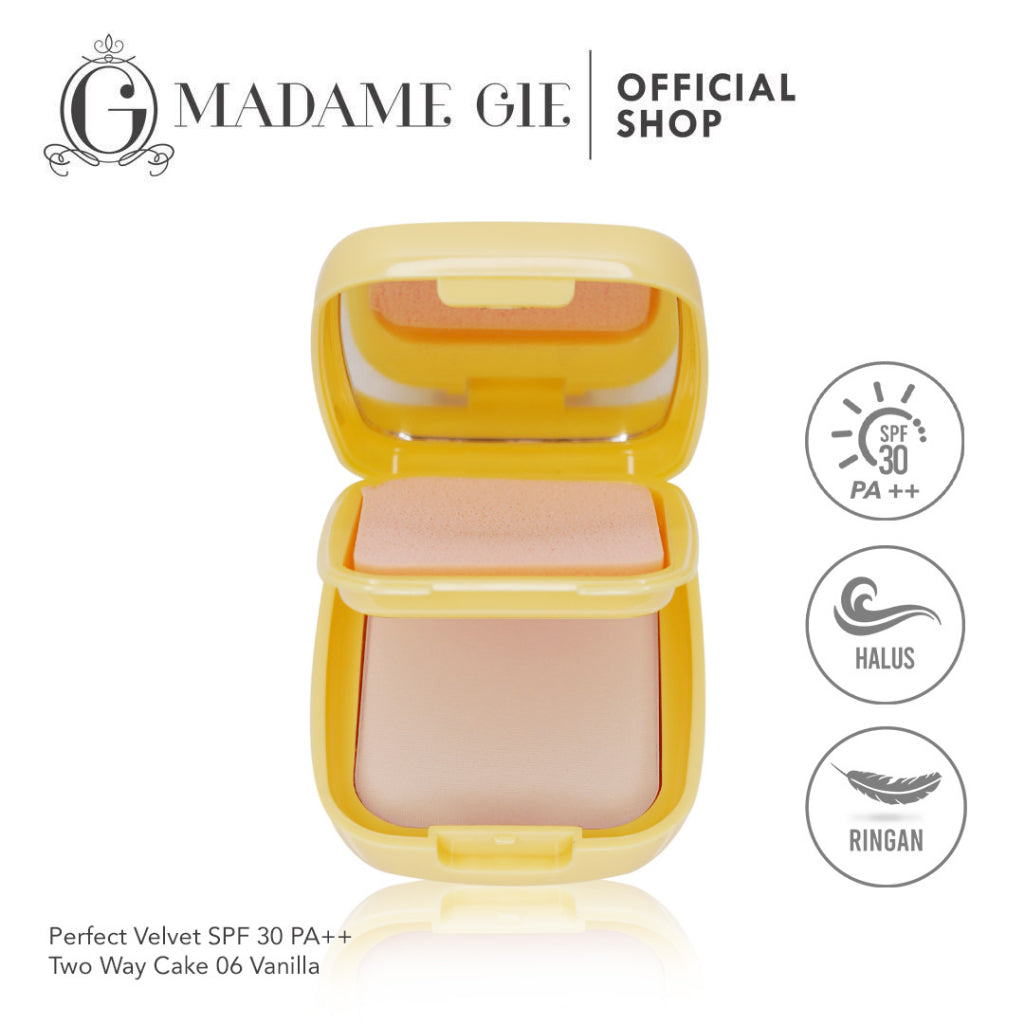Madame Gie Perfect Velvet SPF 30PA Two Way Cake - Make up Bedak Padat