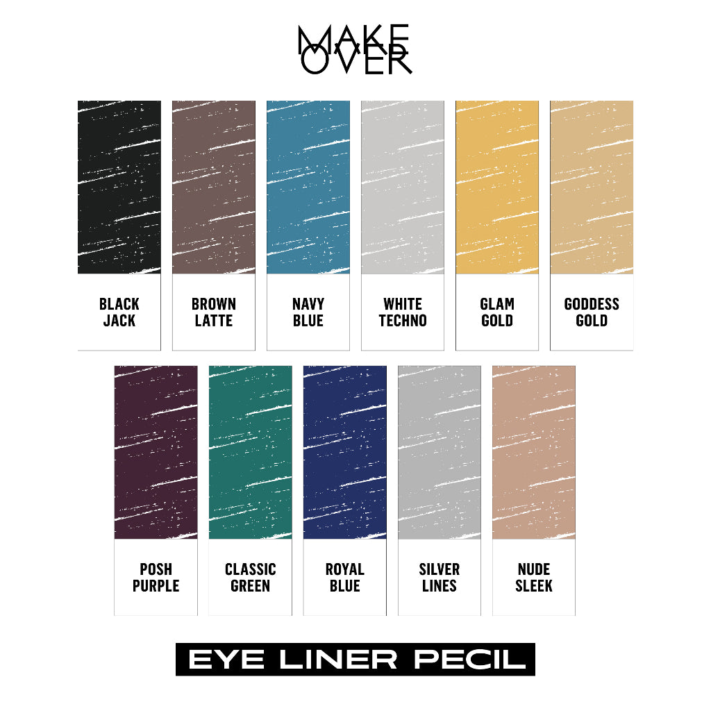 MAKE OVER Eye Liner Pencil - Eyeliner Creamy Pigmented Intense Pekat Smudgeproof Presisi