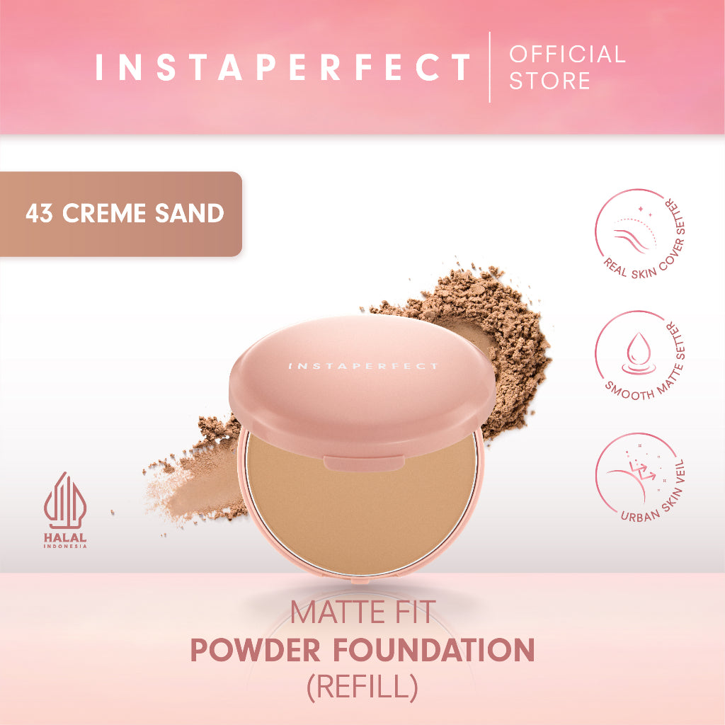 Instaperfect Refill Matte Fit Powder Foundation 13 g - Refill Bedak (Real Skin Cover Setter, Smooth Matte Finish, SPF 20 PA+++)