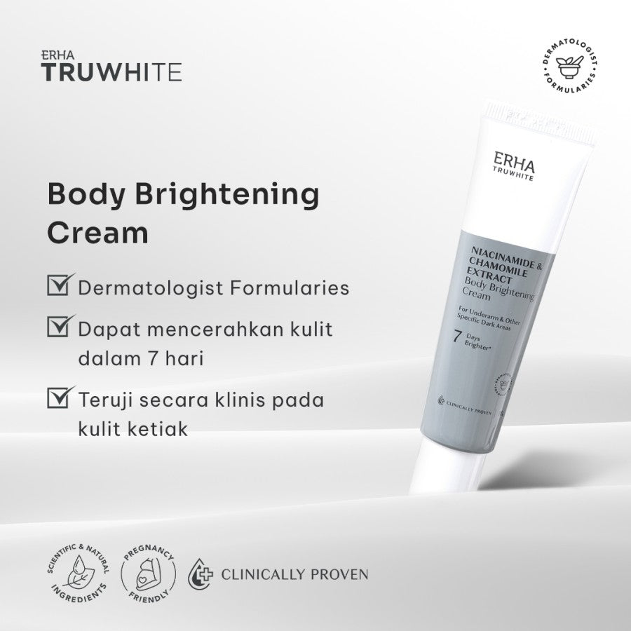 ERHA Truwhite Niacinamide & Chamomile Extract Body Brightening Cream 30g - Krim Pencerah Badan dan Ketiak