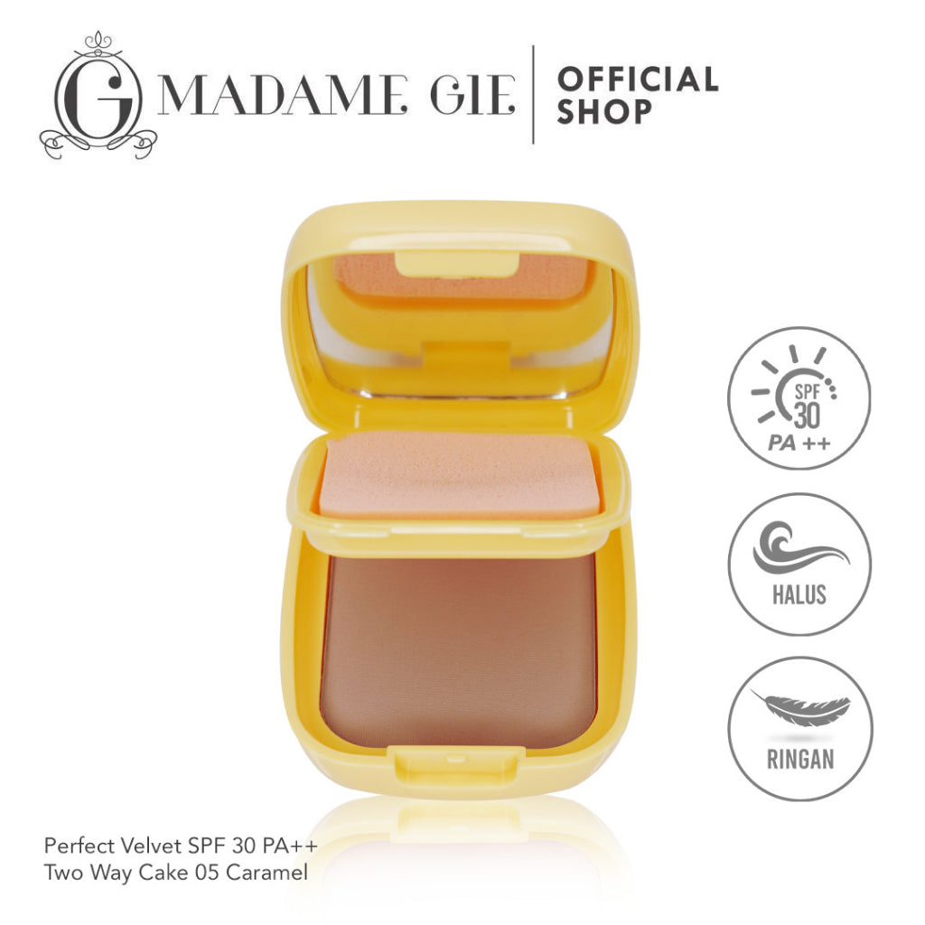 Madame Gie Perfect Velvet SPF 30PA Two Way Cake - Make up Bedak Padat