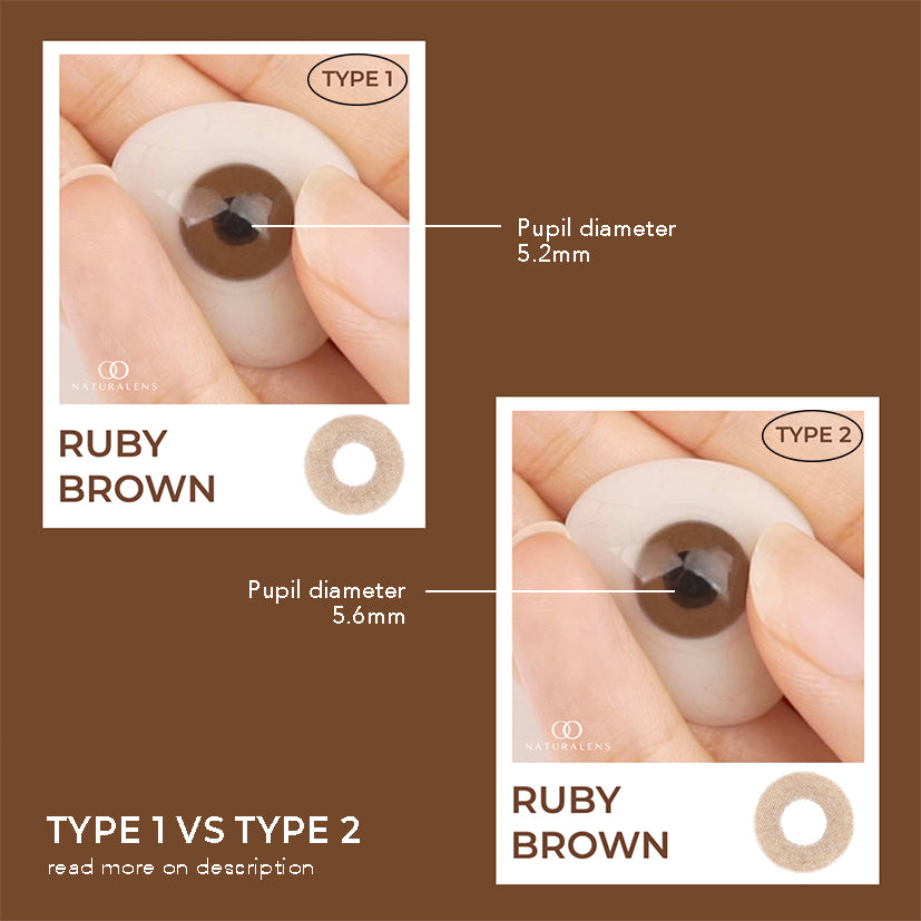 Naturalens Ruby Brown Softlens Biomoist (1PC/SEBELAH) Contact Lens (0 sd -10) / Soft Lens / Lensa Kontak / Soflen / Softlen / Soflens normal minus / Softlense / Lensa mata