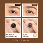 Naturalens Ruby Brown Softlens Biomoist (1PC/SEBELAH) Contact Lens (0 sd -10) / Soft Lens / Lensa Kontak / Soflen / Softlen / Soflens normal minus / Softlense / Lensa mata