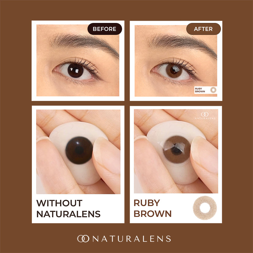 Naturalens Ruby Brown Softlens Biomoist (1PC/SEBELAH) Contact Lens (0 sd -10) / Soft Lens / Lensa Kontak / Soflen / Softlen / Soflens normal minus / Softlense / Lensa mata