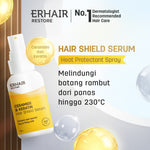 ERHAIR Restore Hair Shield Serum 70mL - Serum Melembutkan Rambut Kering & Frizzy | Ceramide & Keratin Hair Oil  | Melindungi rambut dari paparan matahari | Heat Protectant