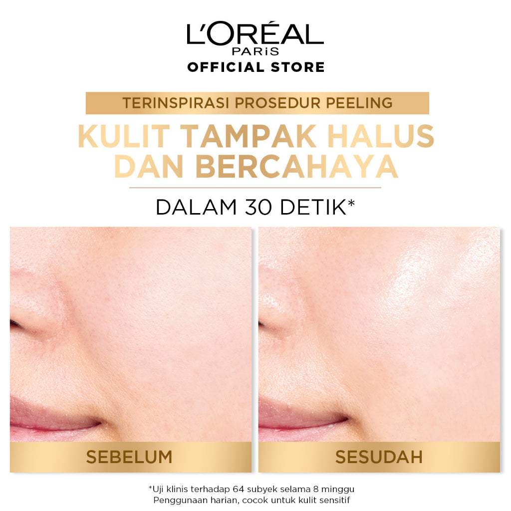 L'Oreal Paris Glycolic Bright Glowing - Toner 65ml & Serum 15ml - Kulit Cerah, Glowing & Noda Hitam Tersamarkan   Kulit Kusam, Noda Hitam, Bekas Jerawat, Eksfoliasi  Brightening