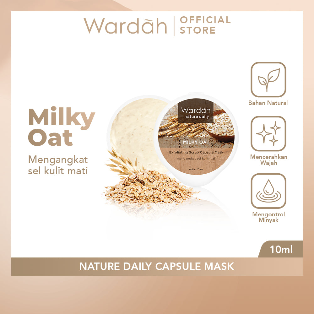 WARDAH Nature Daily Capsule Mask 10 ml - Masker Wajah Untuk Mengontrol Minyak - Mudah Digunakan dan Praktis Dibawa - Untuk Semua Jenis Kulit - Skincare