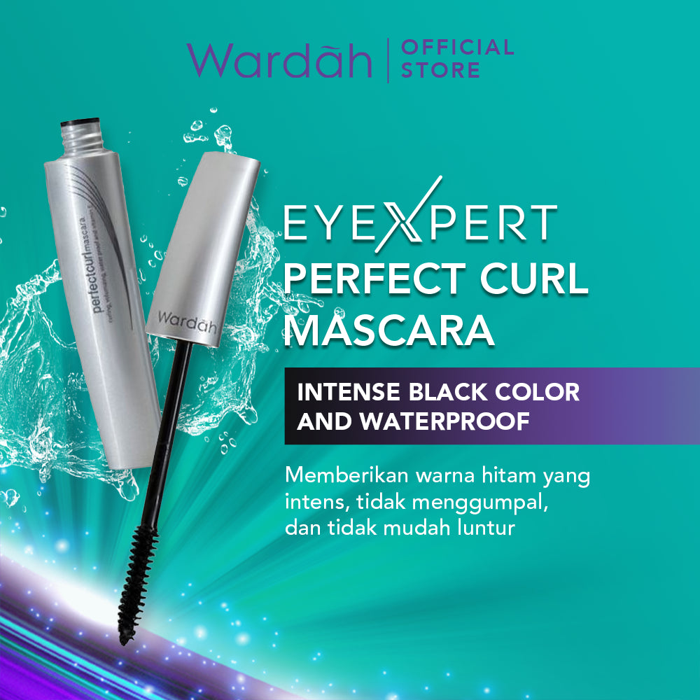 Wardah EyeXpert Perfectcurl Mascara - Mascara Waterproof Yang Melentikkan Bulu Mata Dengan Kandungan Argan Oil yang Menutrisi - Anti Air dan Tahan Lama