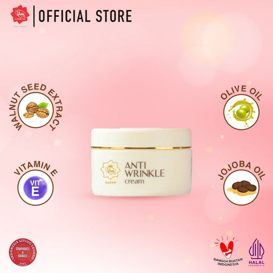 Viva Queen Anti Wrinkle Cream with Extract Walnut Seed, Vit E, Jojoba & Olive Oil - 22gr