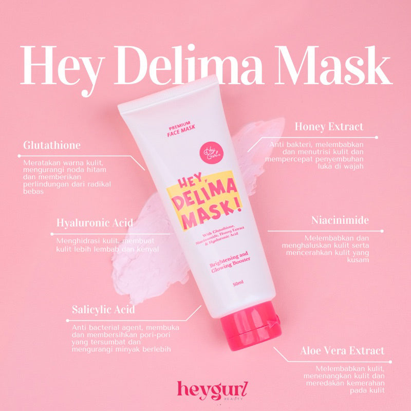 Hey Delima Mask | Clay Masker by HeyGurl Brightening and Glowing Booster