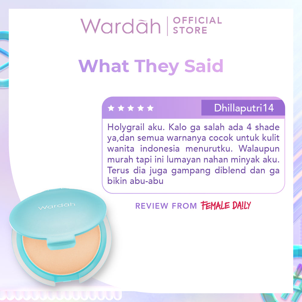 WARDAH Everyday Luminous Two Way Cake 12 g - Bedak Dengan Hasil Matte Yang Halus Ringan Dengan Kandungan Vit E - Oil Control Dengan Hasil Akhir Natural - Makeup - Cocok Dipakai dengan Cushion