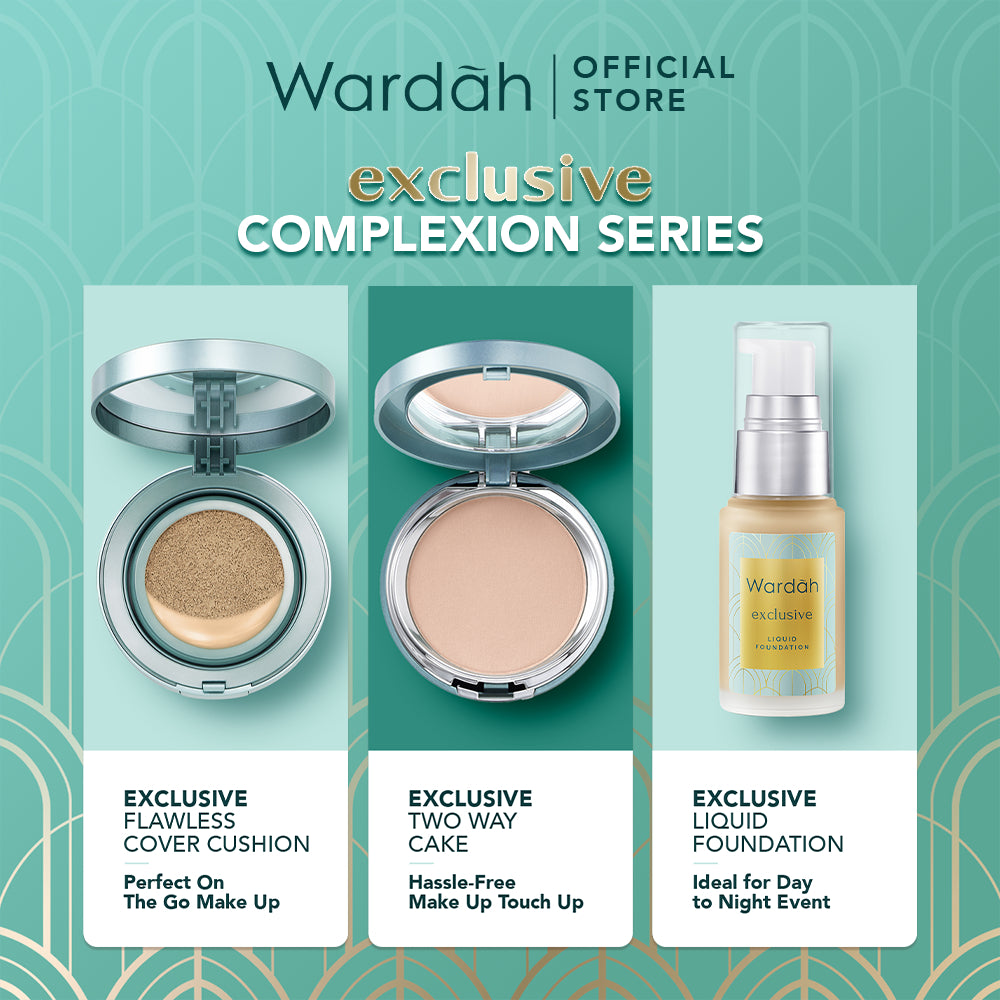 WARDAH Exclusive Flawless Cover Cushion - Alas Bedak dengan Hasil Matte Flawless dan Tahan Lama Hingga 10 Jam - Dilengkapi SPF 30 PA+++ - Dapat Menutupi Bekas Jerawat - Makeup