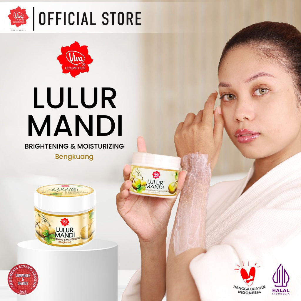 Viva Lulur Mandi Brightening & Moisturizing (Body Scrub) Bengkuang with Licorice Extract & Moisturizer - 225gr