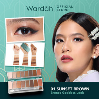 WARDAH Exclusive Eyeshadow Palette - 9 Warna Pigmented Yang Tahan Lama - Mudah Digunakan dan Blendable dengan Tekstur Lembut Mudah Menempel - Hasil Natural - Eye shadow - Makeup