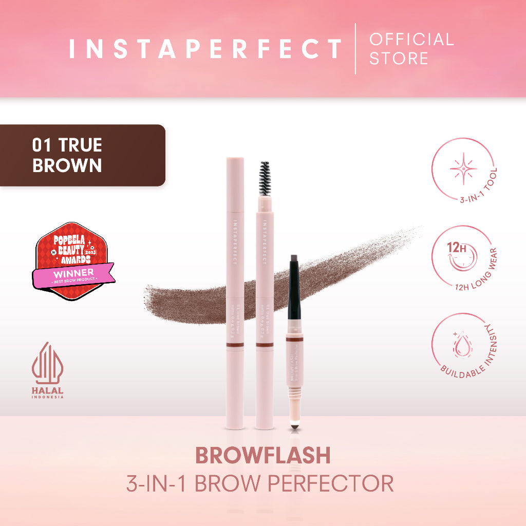 Instaperfect BROWFLASH 3-in-1 Brow Perfector - Pensil Alis Matic (Longlasting 12 Jam)
