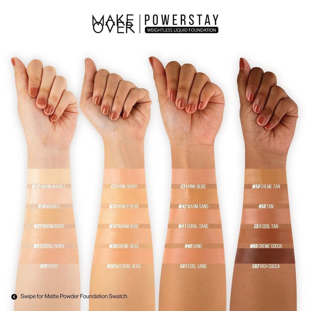 [SPECIAL 11.11] MAKE OVER Powerstay 24H Weightless Liquid Foundation - High Coverage Wajah Flawless Ringan Poreless Oil Control Make Up Tahan Lama 24 Jam BEST SELLER Somethin Time Less w Maybe Euphoria