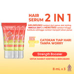PAKET ISI 3 Makarizo VITAGLITZ Hair Serum STRENGTH BOOSTER - Serum Rambut Tube 8 mL