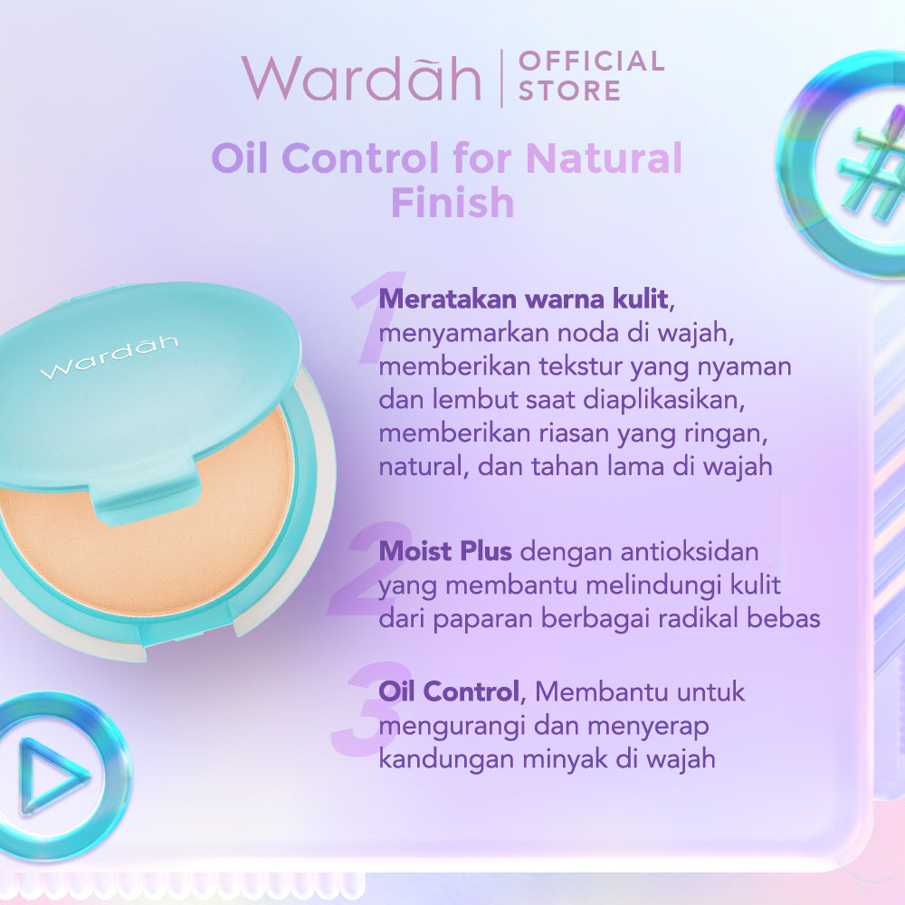 WARDAH Everyday Luminous Two Way Cake 12 g - Bedak Dengan Hasil Matte Yang Halus Ringan Dengan Kandungan Vit E - Oil Control Dengan Hasil Akhir Natural - Makeup - Cocok Dipakai dengan Cushion